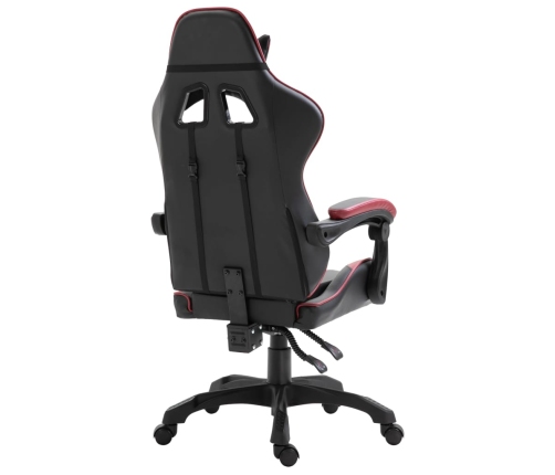 Silla de gaming de cuero sintético color vino tinto