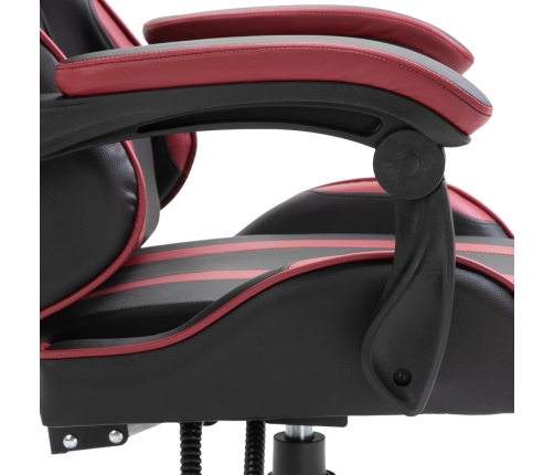 Silla de gaming de cuero sintético color vino tinto