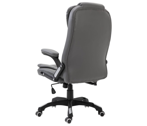 Silla de oficina de cuero sintético gris antracita