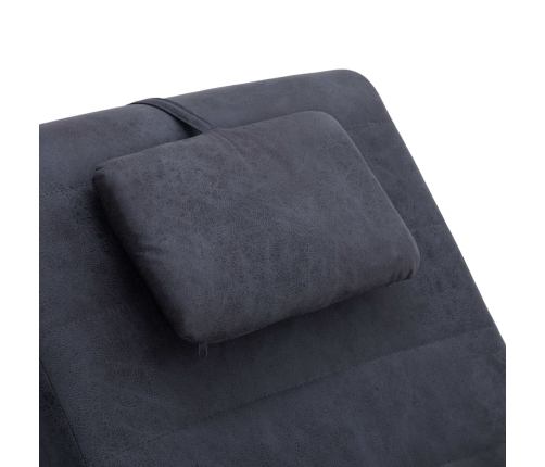 Diván con almohada de piel de ante artificial gris