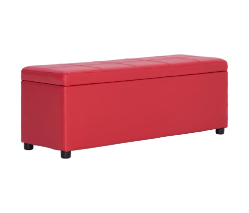 Banco con espacio de almacenaje 116 cm cuero sintético rojo