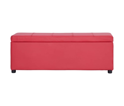 Banco con espacio de almacenaje 116 cm cuero sintético rojo