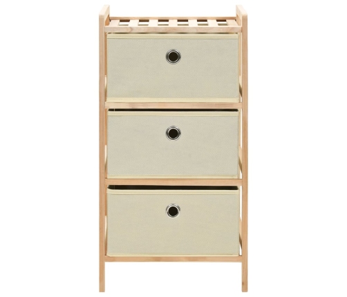 Estantes con 3 cestas de tela 2 unidades madera de cedro beige