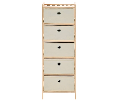 Estantes con 5 cestas de tela 2 unidades madera de cedro beige