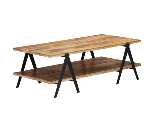 Mesa de centro madera maciza de mango 115x60x40 cm