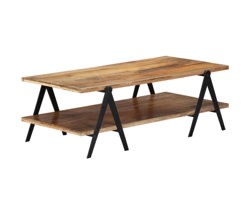 Mesa de centro madera maciza de mango 115x60x40 cm