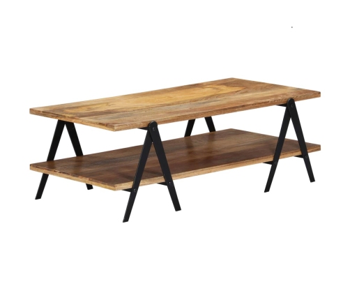 Mesa de centro madera maciza de mango 115x60x40 cm