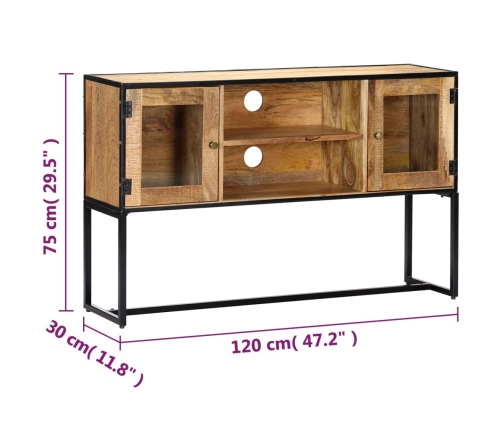 Mueble para TV de madera maciza reciclada 120x30x75 cm