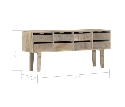 Aparador de madera maciza de mango 140x30x60 cm