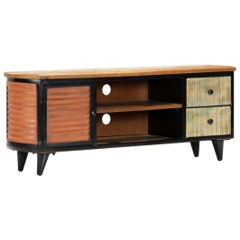 Mueble para TV de madera maciza reciclada 120x30x45 cm