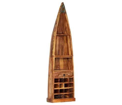 Botellero de madera maciza reciclada 50x40x180 cm