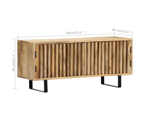 Mueble para TV madera maciza de mango 90x30x40 cm