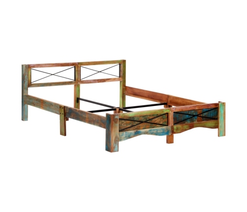 Estructura de cama de madera maciza reciclada 160x200 cm