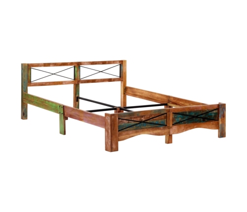 Estructura de cama de madera maciza reciclada 160x200 cm