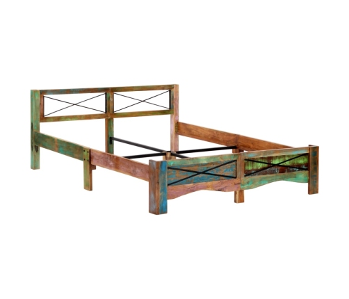 Estructura de cama de madera maciza reciclada 160x200 cm