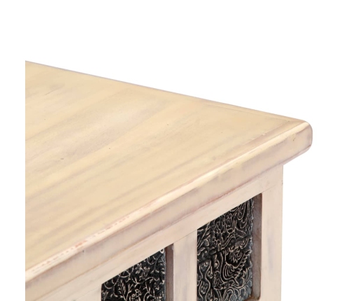 Caja de almacenaje madera maciza de acacia 110x40x45 cm blanco