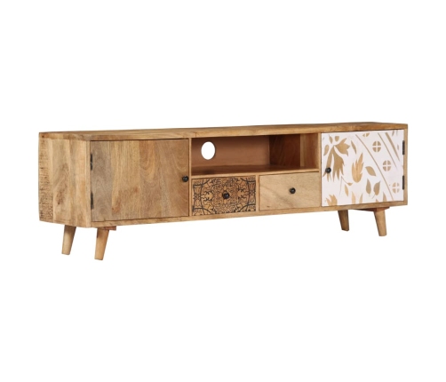 Mueble de TV de madera maciza de mango 140x30x40 cm