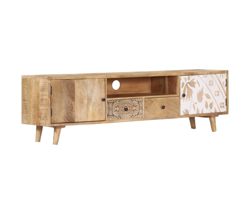 Mueble de TV de madera maciza de mango 140x30x40 cm