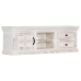 Mueble de TV de madera maciza de mango blanco 120x30x40 cm