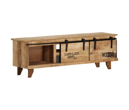 Mueble de TV de madera maciza de mango 120x30x40 cm