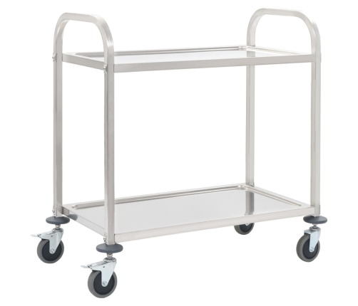 Carrito de cocina de 2 alturas acero inoxidable 95x45x83,5 cm