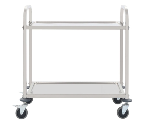 Carrito de cocina de 2 alturas acero inoxidable 95x45x83,5 cm