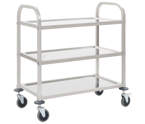 Carrito de cocina de 3 alturas 95x45x83,5 cm acero inoxidable