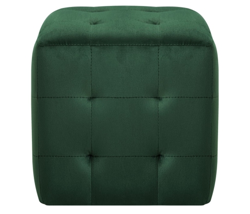 vidaXL Mesitas de noche 2 unidades terciopelo verde 30x30x30 cm