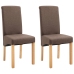 Sillas de comedor giratorias 2 unidades tela marrón