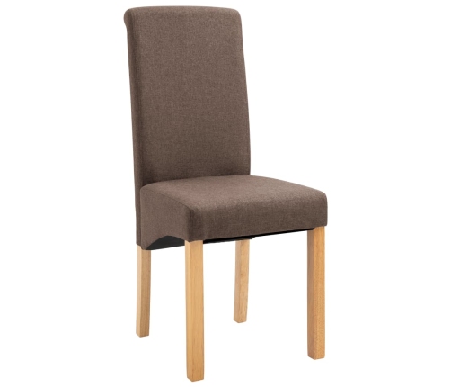 Sillas de comedor giratorias 2 unidades tela marrón
