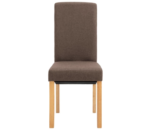 Sillas de comedor giratorias 2 unidades tela marrón