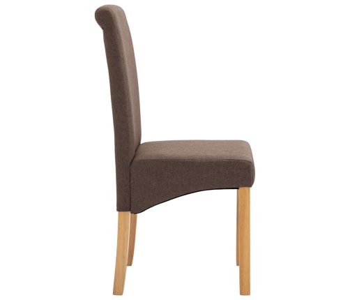 Sillas de comedor giratorias 2 unidades tela marrón