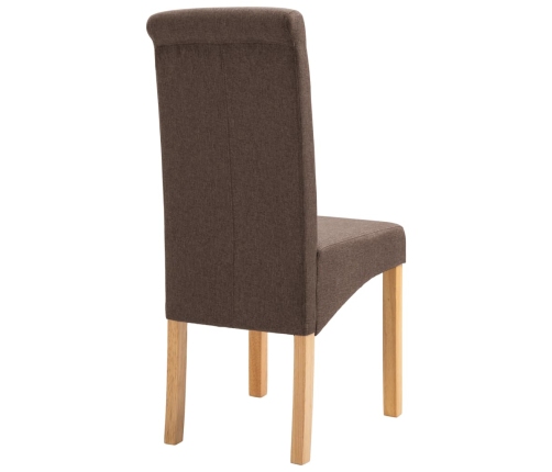 Sillas de comedor giratorias 2 unidades tela marrón