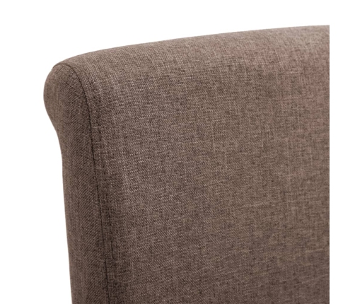Sillas de comedor giratorias 2 unidades tela marrón