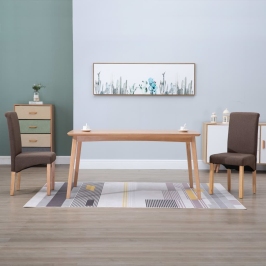 Sillas de comedor giratorias 2 unidades tela marrón