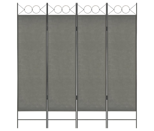 Biombo divisor de 4 paneles gris antracita 160x180 cm