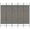 Biombo divisor de 5 paneles gris antracita 200x180 cm