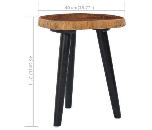 vidaXL Mesa de centro de madera maciza de teca 40x45 cm