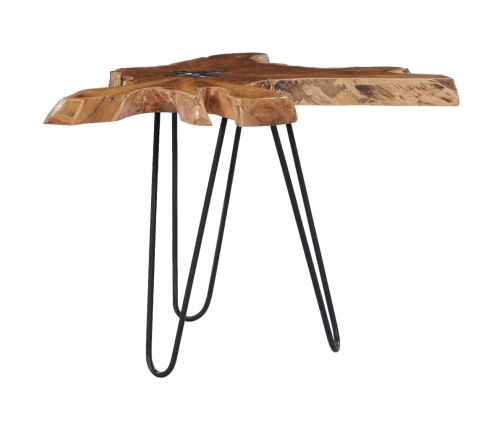 Mesa de centro de madera maciza de teca y polirresina 70x45 cm