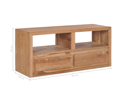 Mueble de TV madera maciza de teca 90x30x40 cm