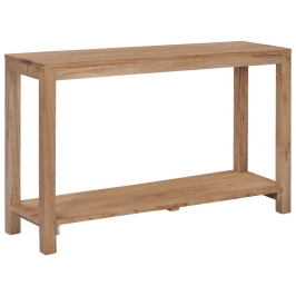 Mesa consola de madera maciza de teca 120x35x75 cm