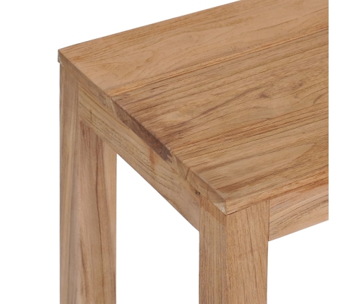 Mesa consola de madera maciza de teca 120x35x75 cm