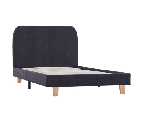 Estructura de cama sin colchón tela gris oscuro 90x200 cm