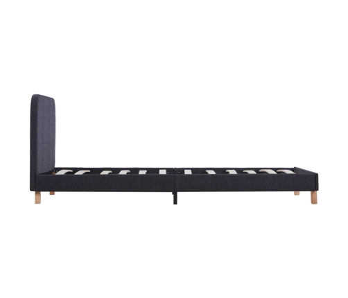 Estructura de cama sin colchón tela gris oscuro 90x200 cm