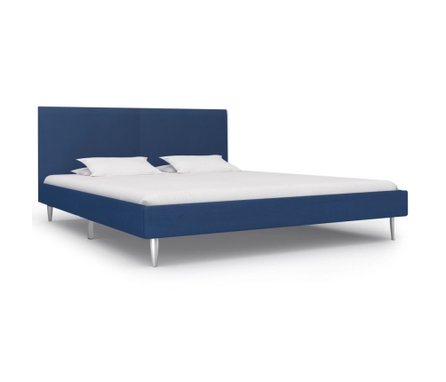 vidaXL Estructura de cama de tela azul 180x200 cm