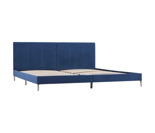 vidaXL Estructura de cama de tela azul 180x200 cm