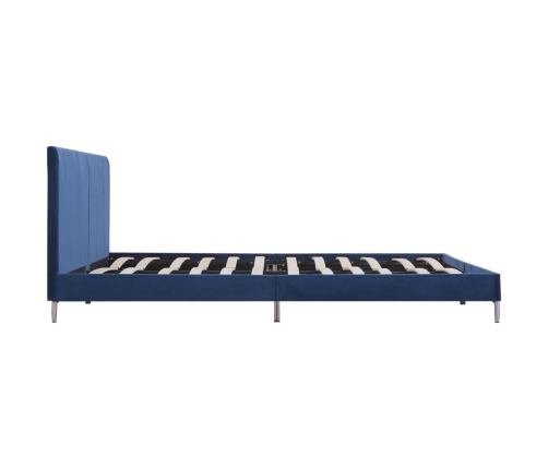 vidaXL Estructura de cama de tela azul 180x200 cm