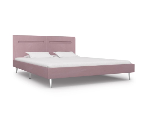 vidaXL Estructura de cama con LED tela rosa 180x200 cm