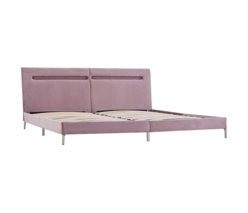 vidaXL Estructura de cama con LED tela rosa 180x200 cm