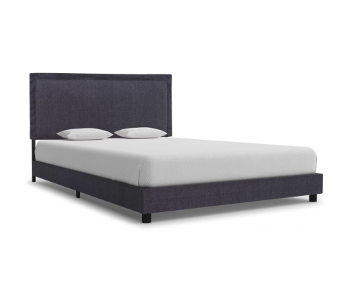 vidaXL Estructura de cama de tela gris oscura 140x200 cm